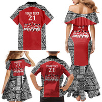 Custom Tonga Rugby Mate Ma'a Family Matching Mermaid Dress and Hawaiian Shirt Tonga XIII Make History Pacific Champions