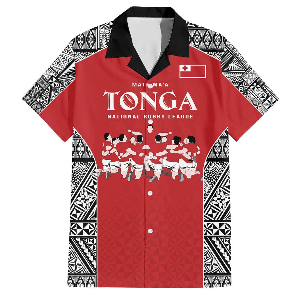 Custom Tonga Rugby Mate Ma'a Hawaiian Shirt Tonga XIII Make History Pacific Champions LT9 Red - Polynesian Pride
