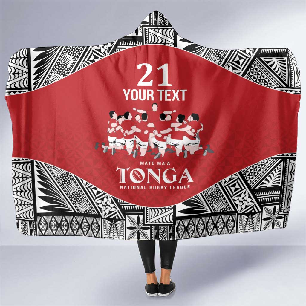 Custom Tonga Rugby Mate Ma'a Hooded Blanket Tonga XIII Make History Pacific Champions LT9 One Size Red - Polynesian Pride