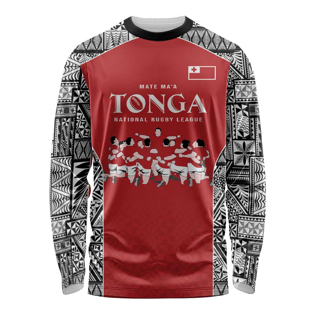 Custom Tonga Rugby Mate Ma'a Long Sleeve Shirt Tonga XIII Make History Pacific Champions