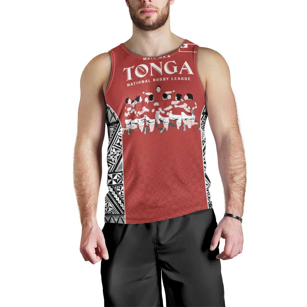 Custom Tonga Rugby Mate Ma'a Men Tank Top Tonga XIII Make History Pacific Champions LT9 - Polynesian Pride