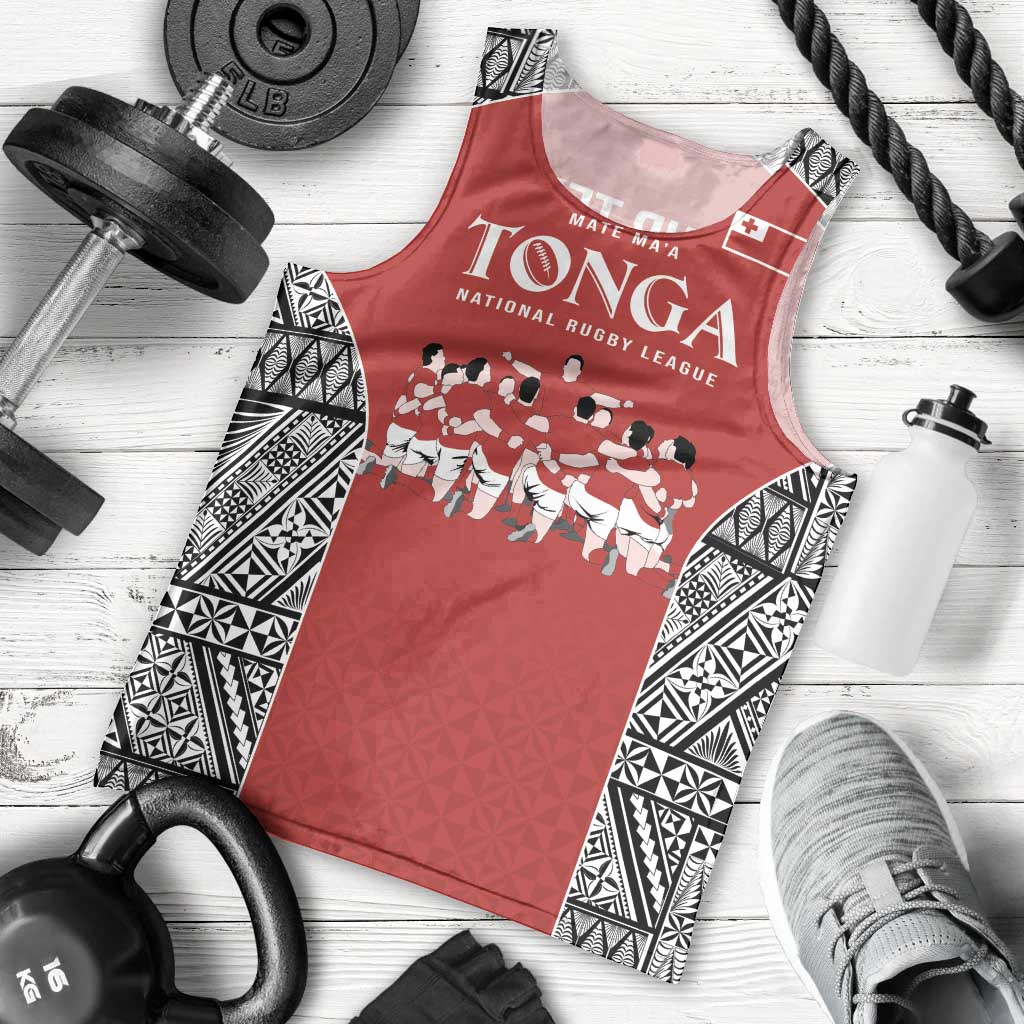Custom Tonga Rugby Mate Ma'a Men Tank Top Tonga XIII Make History Pacific Champions LT9 - Polynesian Pride