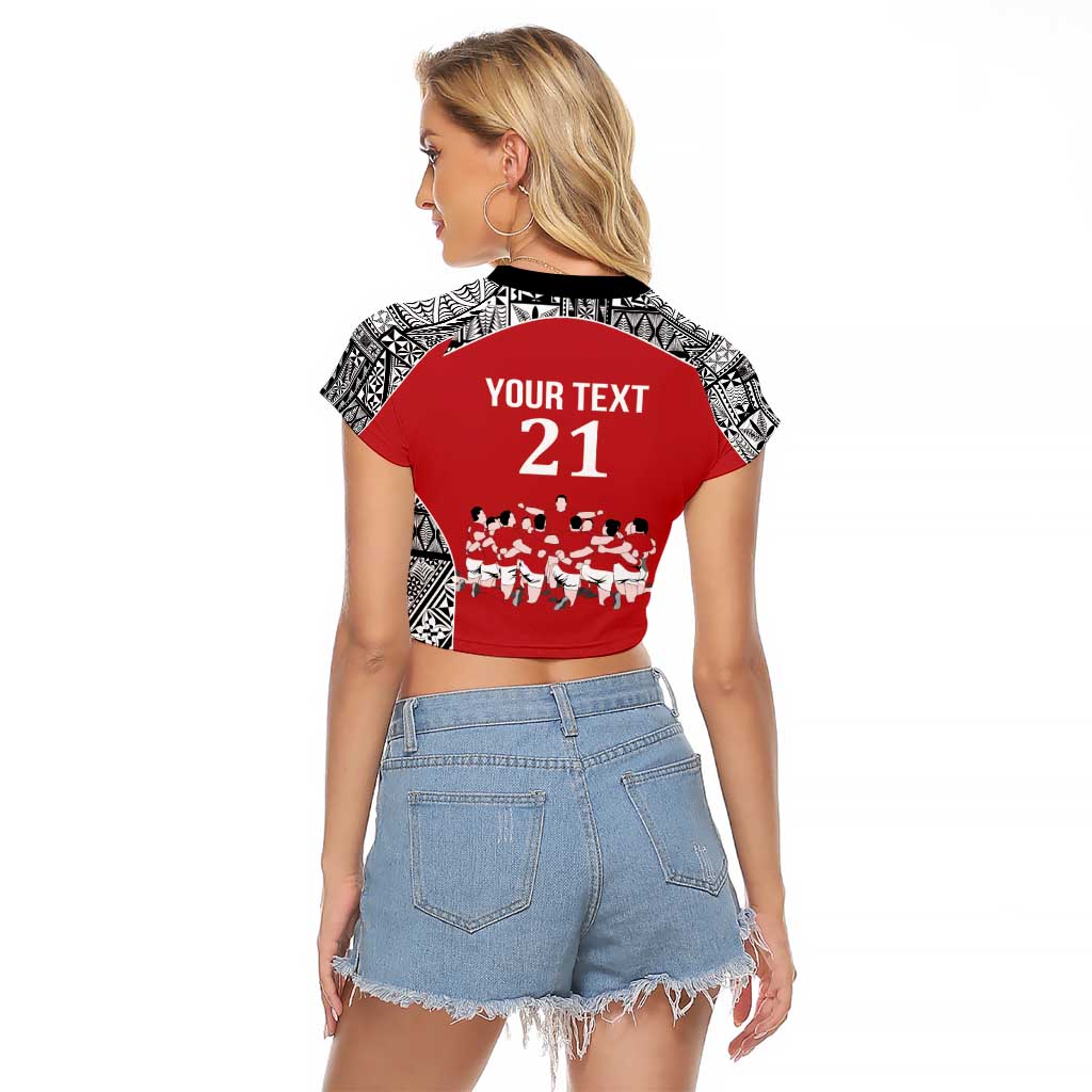 Custom Tonga Rugby Mate Ma'a Raglan Cropped T Shirt Tonga XIII Make History Pacific Champions LT9 - Polynesian Pride