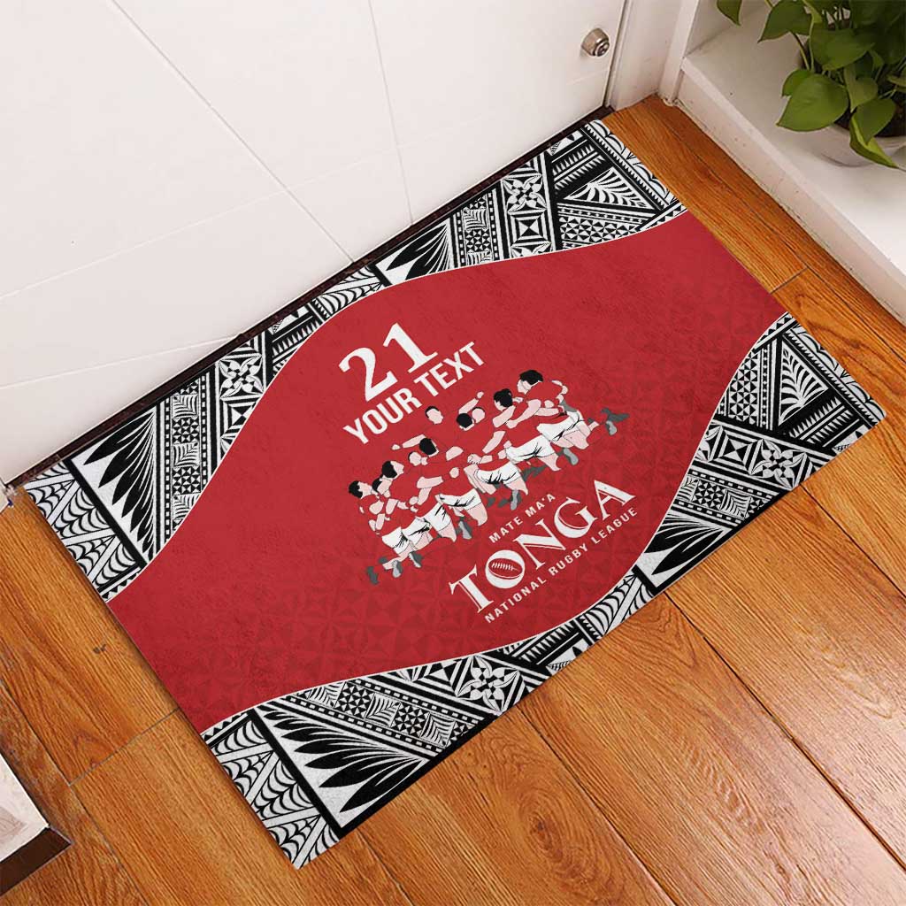 Custom Tonga Rugby Mate Ma'a Rubber Doormat Tonga XIII Make History Pacific Champions LT9 - Polynesian Pride