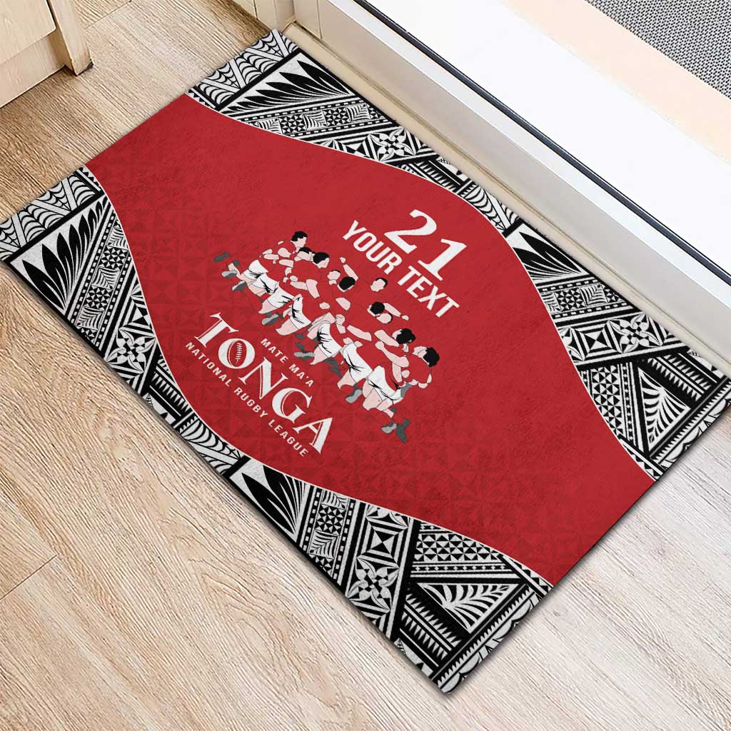 Custom Tonga Rugby Mate Ma'a Rubber Doormat Tonga XIII Make History Pacific Champions LT9 - Polynesian Pride