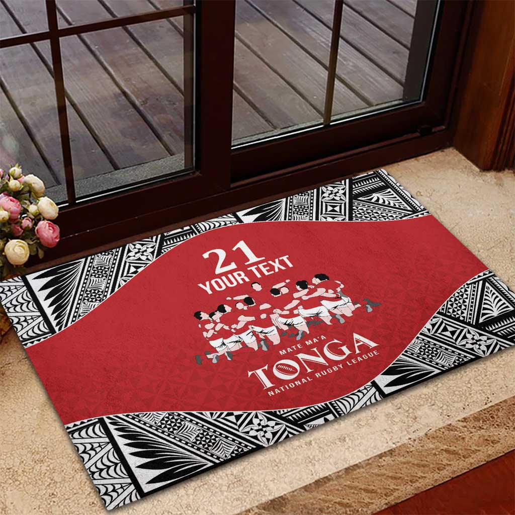 Custom Tonga Rugby Mate Ma'a Rubber Doormat Tonga XIII Make History Pacific Champions LT9 - Polynesian Pride