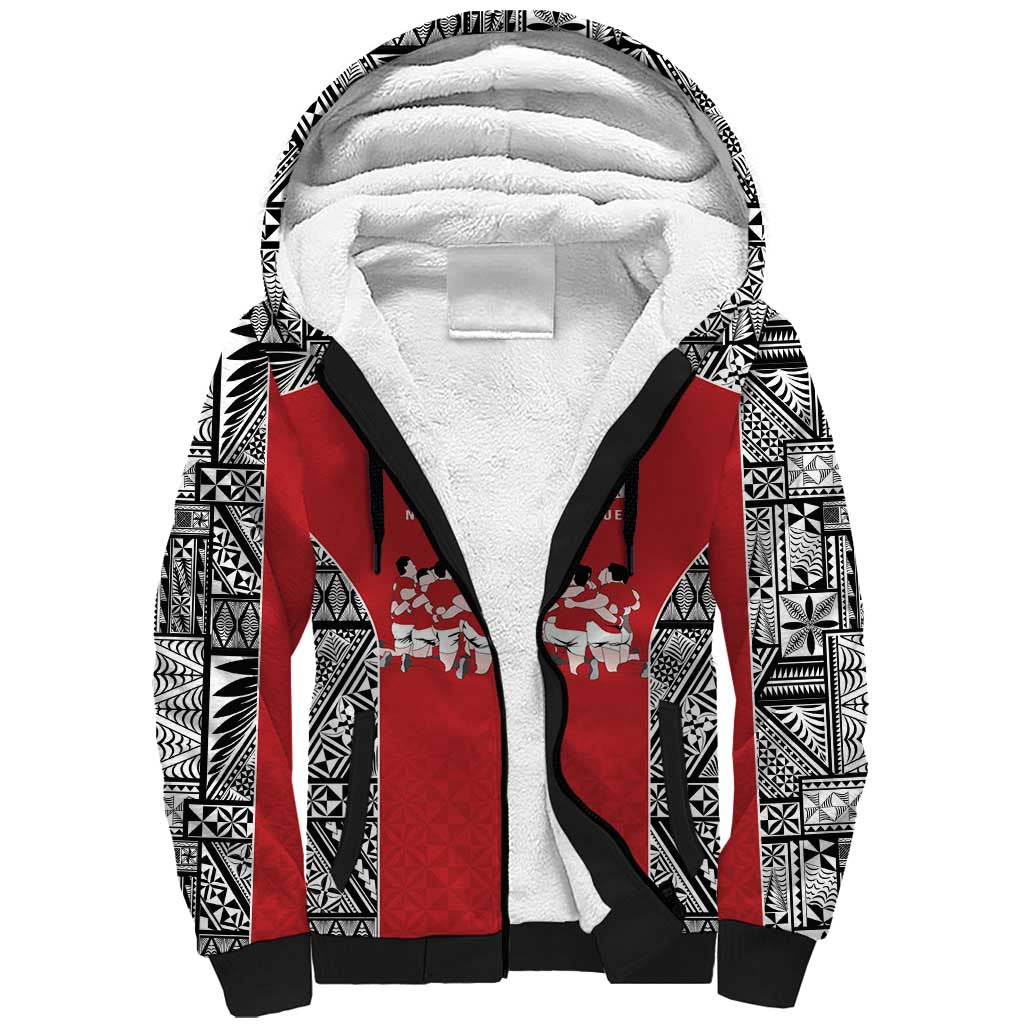 Custom Tonga Rugby Mate Ma'a Sherpa Hoodie Tonga XIII Make History Pacific Champions