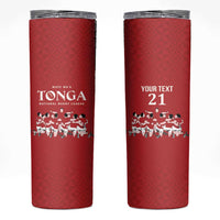 Custom Tonga Rugby Mate Ma'a Skinny Tumbler Tonga XIII Make History Pacific Champions