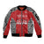 Custom Tonga Rugby Mate Ma'a Sleeve Zip Bomber Jacket Tonga XIII Make History Pacific Champions