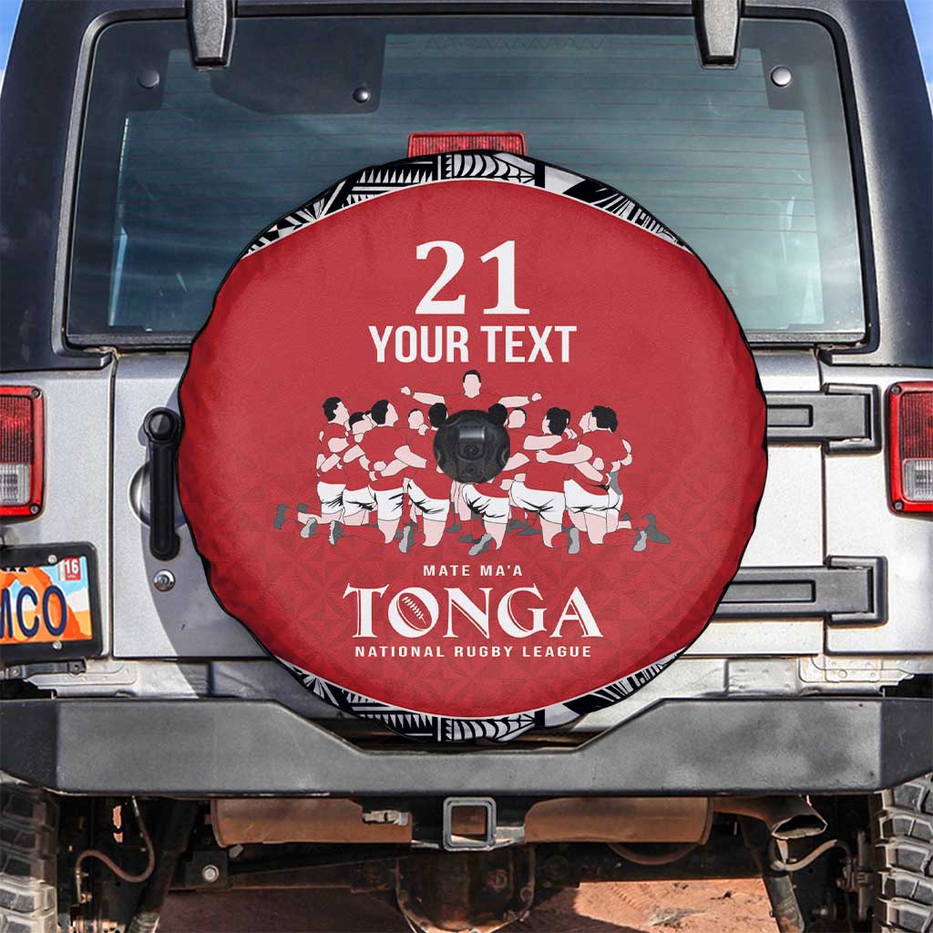 Custom Tonga Rugby Mate Ma'a Spare Tire Cover Tonga XIII Make History Pacific Champions LT9 Red - Polynesian Pride