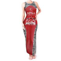 Custom Tonga Rugby Mate Ma'a Tank Maxi Dress Tonga XIII Make History Pacific Champions LT9 Women Red - Polynesian Pride