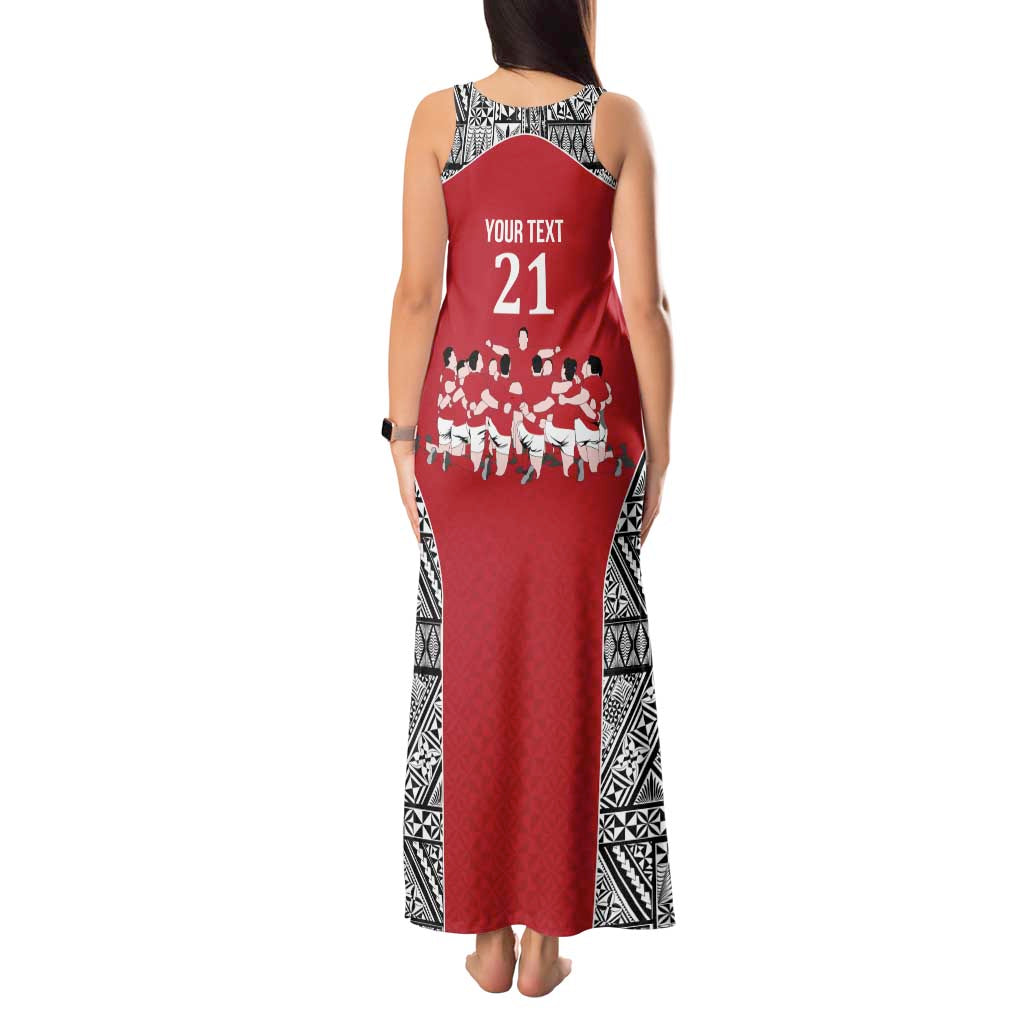 Custom Tonga Rugby Mate Ma'a Tank Maxi Dress Tonga XIII Make History Pacific Champions LT9 - Polynesian Pride