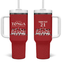 Custom Tonga Rugby Mate Ma'a Tumbler With Handle Tonga XIII Make History Pacific Champions LT9 One Size: 40 oz Red - Polynesian Pride