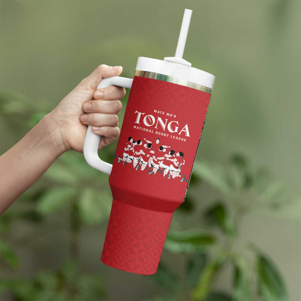 Custom Tonga Rugby Mate Ma'a Tumbler With Handle Tonga XIII Make History Pacific Champions LT9 - Polynesian Pride