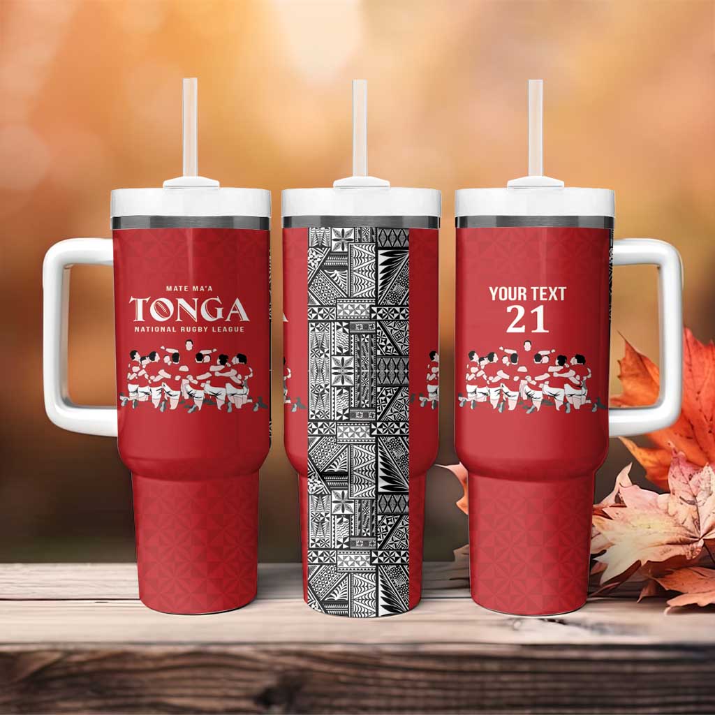 Custom Tonga Rugby Mate Ma'a Tumbler With Handle Tonga XIII Make History Pacific Champions LT9 - Polynesian Pride