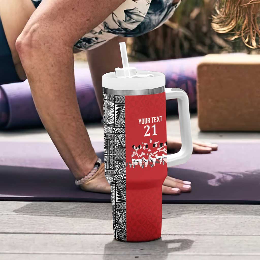 Custom Tonga Rugby Mate Ma'a Tumbler With Handle Tonga XIII Make History Pacific Champions LT9 - Polynesian Pride