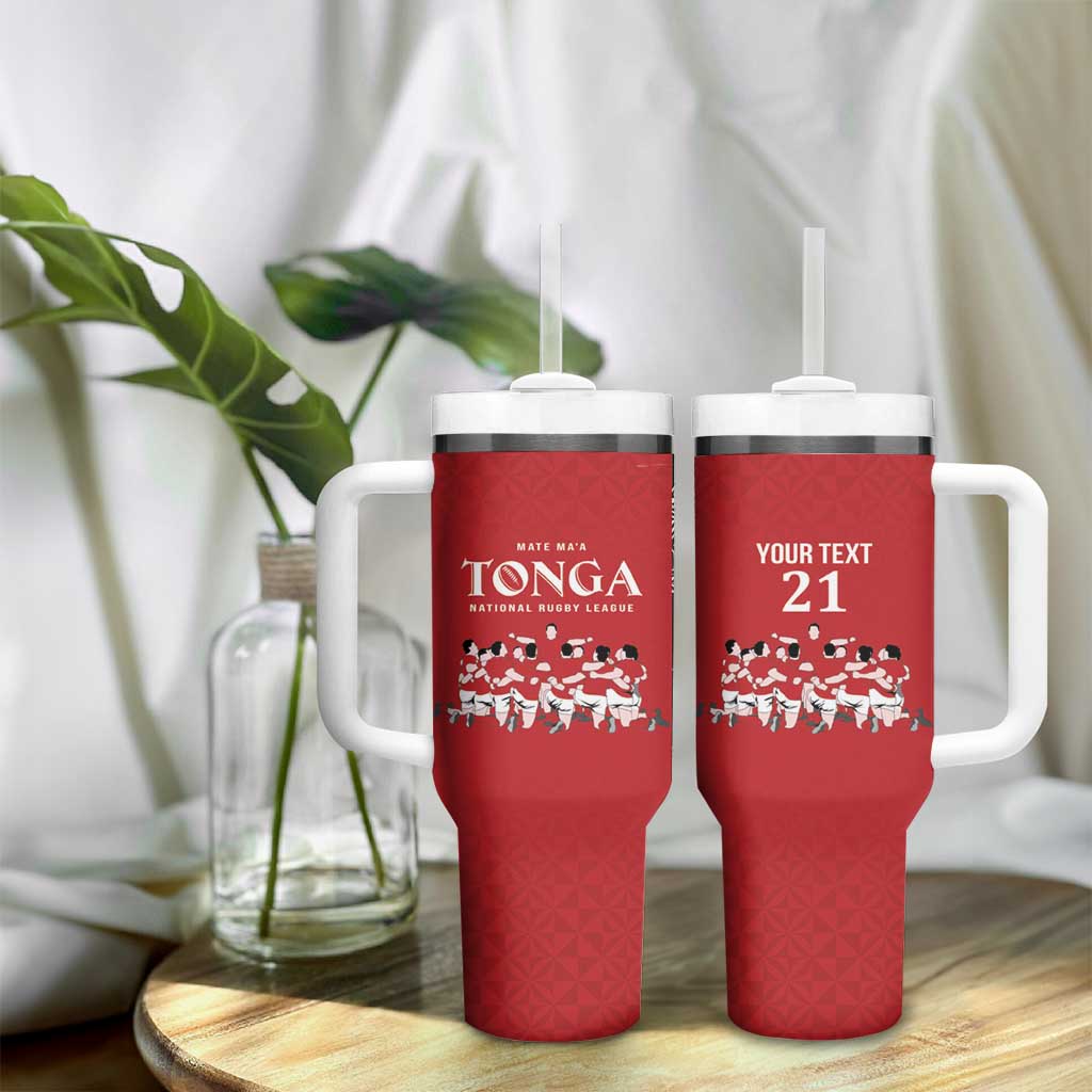 Custom Tonga Rugby Mate Ma'a Tumbler With Handle Tonga XIII Make History Pacific Champions LT9 - Polynesian Pride