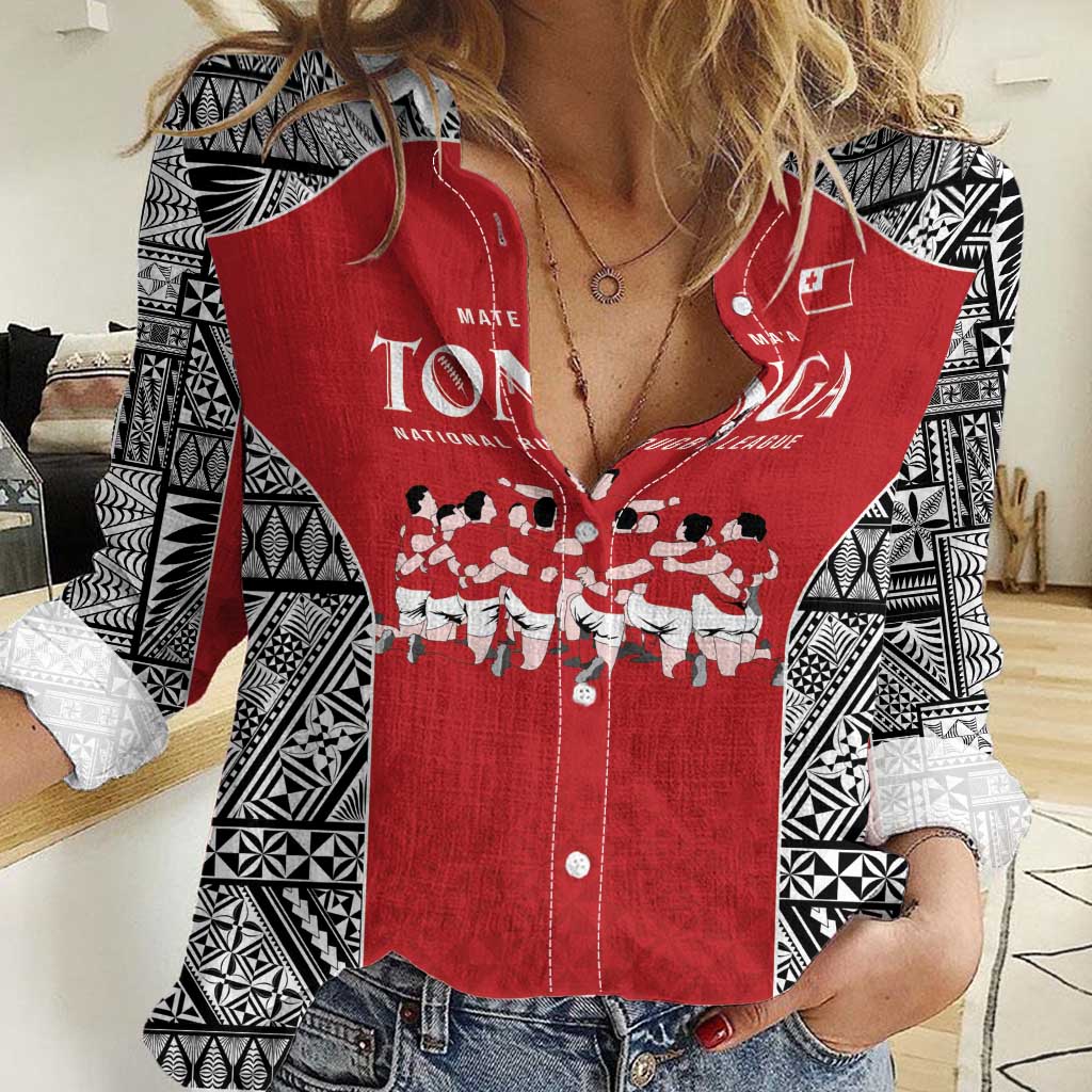 Custom Tonga Rugby Mate Ma'a Women Casual Shirt Tonga XIII Make History Pacific Champions