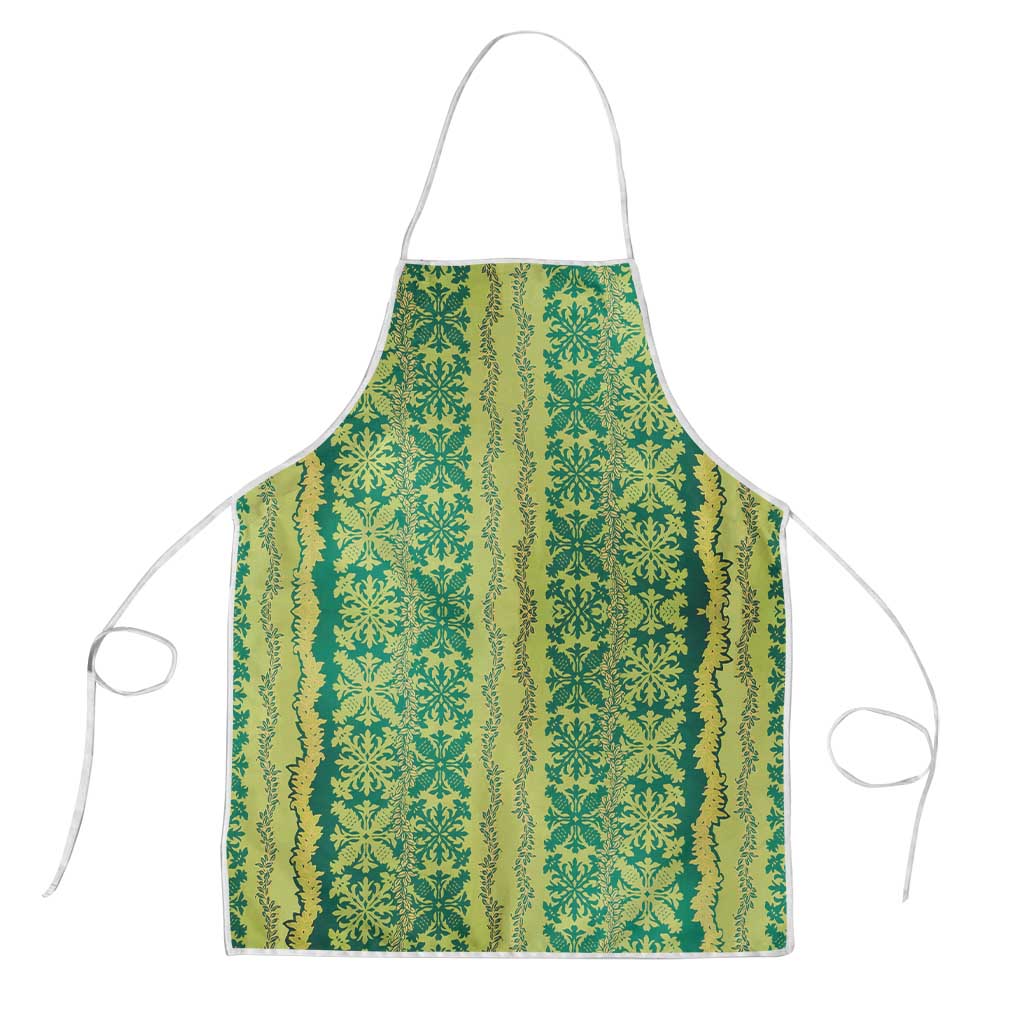 Hawaii Lei with Tribal Quilt Motif Apron - Polynesian Pride