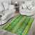 Hawaii Lei with Tribal Quilt Motif Area Rug