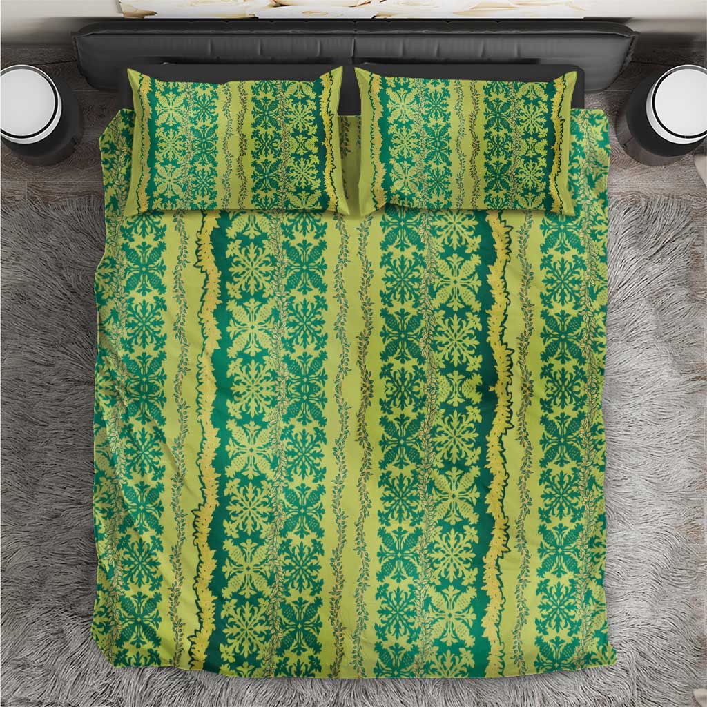 Hawaii Lei with Tribal Quilt Motif Bedding Set