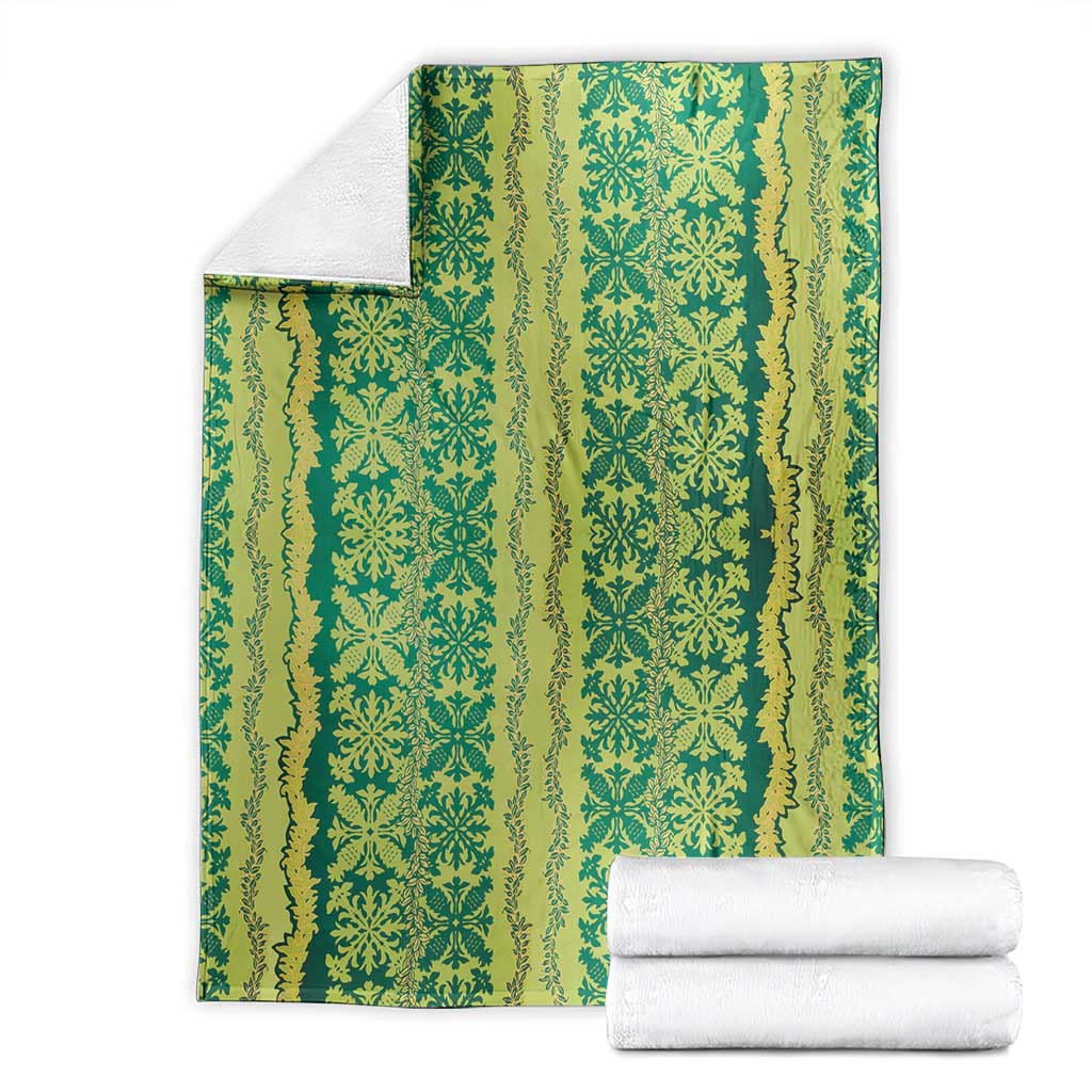Hawaii Lei with Tribal Quilt Motif Blanket