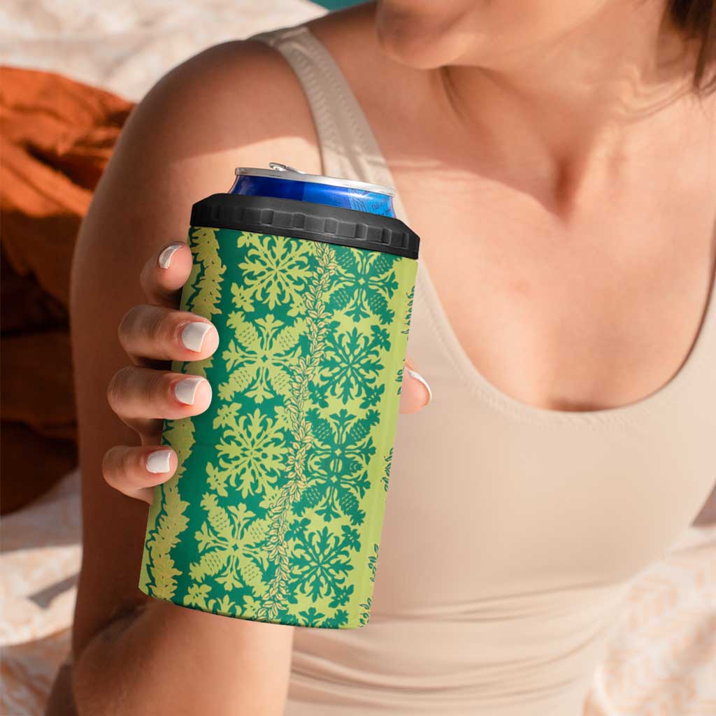 Hawaii Lei with Tribal Quilt Motif 4 in 1 Can Cooler Tumbler