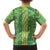 Hawaii Lei with Tribal Quilt Motif Family Matching Long Sleeve Bodycon Dress and Hawaiian Shirt