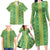 Hawaii Lei with Tribal Quilt Motif Family Matching Long Sleeve Bodycon Dress and Hawaiian Shirt