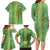 Hawaii Lei with Tribal Quilt Motif Family Matching Long Sleeve Bodycon Dress and Hawaiian Shirt