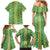 Hawaii Lei with Tribal Quilt Motif Family Matching Mermaid Dress and Hawaiian Shirt