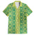 Hawaii Lei with Tribal Quilt Motif Family Matching Puletasi and Hawaiian Shirt