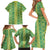 Hawaii Lei with Tribal Quilt Motif Family Matching Short Sleeve Bodycon Dress and Hawaiian Shirt