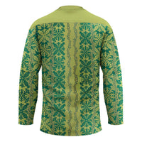 Hawaii Lei with Tribal Quilt Motif Hockey Jersey - Polynesian Pride