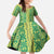 Hawaii Lei with Tribal Quilt Motif Kid Short Sleeve Dress