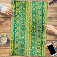 Hawaii Lei with Tribal Quilt Motif Puzzle LT9 Green - Polynesian Pride