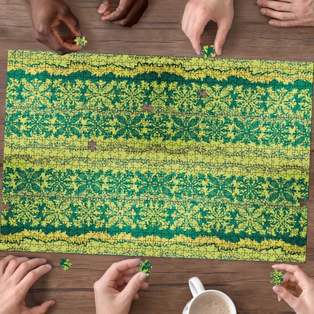 Hawaii Lei with Tribal Quilt Motif Puzzle LT9 - Polynesian Pride