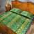 Hawaii Lei with Tribal Quilt Motif Quilt Bed Set