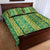 Hawaii Lei with Tribal Quilt Motif Quilt Bed Set