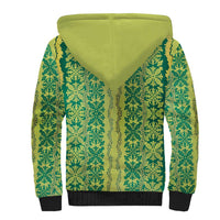 Hawaii Lei with Tribal Quilt Motif Sherpa Hoodie