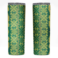Hawaii Lei with Tribal Quilt Motif Skinny Tumbler