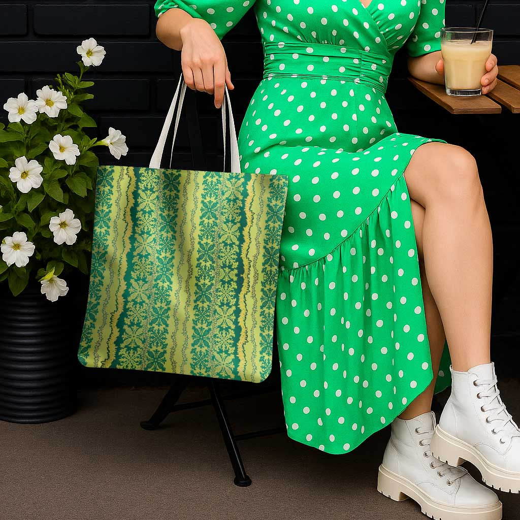 Hawaii Lei with Tribal Quilt Motif Tote Bag - Polynesian Pride