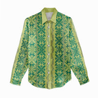 Hawaii Lei with Tribal Quilt Motif Women Casual Shirt