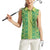 Hawaii Lei with Tribal Quilt Motif Women Sleeveless Polo Shirt