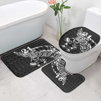 New Zealand Rugby Warrior Custom Bathroom Set Black Fern Taniko Motif - Polynesian Pride