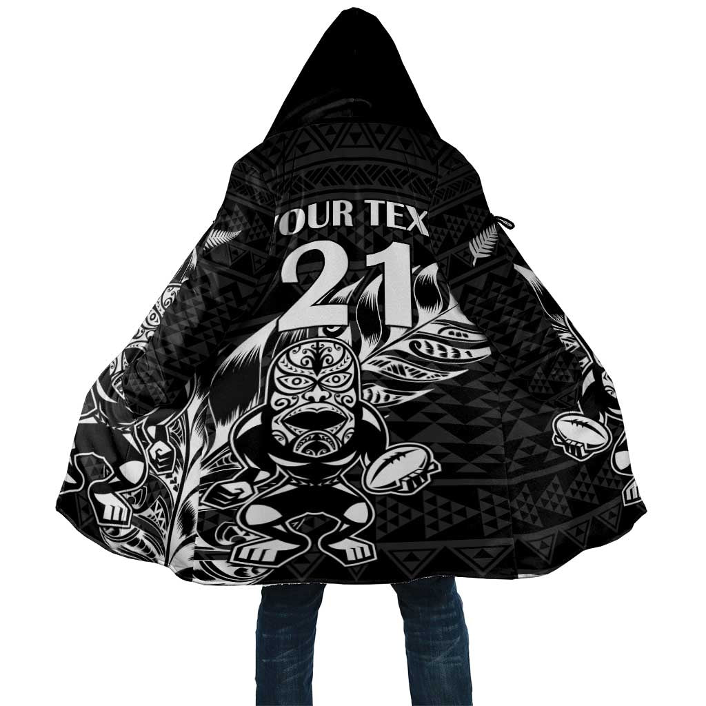 New Zealand Rugby Warrior Custom Cloak Black Fern Taniko Motif - Polynesian Pride