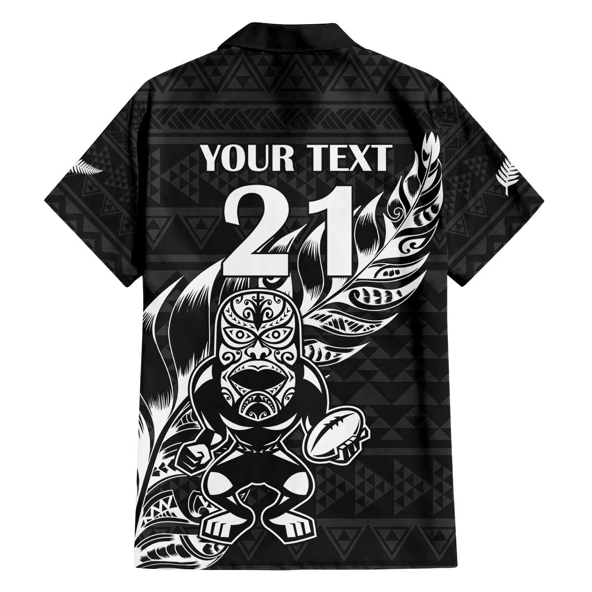 New Zealand Rugby Warrior Custom Family Matching Off The Shoulder Long Sleeve Dress and Hawaiian Shirt Black Fern Taniko Motif