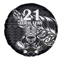 New Zealand Rugby Warrior Custom Spare Tire Cover Black Fern Taniko Motif