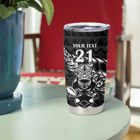 New Zealand Rugby Warrior Custom Tumbler Cup Black Fern Taniko Motif