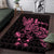 New Zealand Rugby Warrior Custom Area Rug Pink Fern Taniko Motif